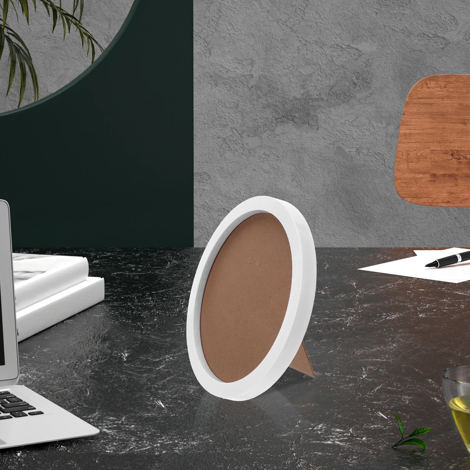 

8pcs Round Photo Frame 19.5Cm Modern Plastic Picture Frame For Desk Decor Small Vintage Frames Tabletop Display Holder Bedroom