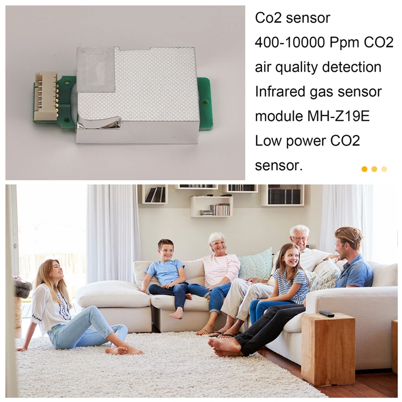 CO2 Sensor 400-10000 Ppm Carbon Dioxide Air Quality Detection Infrared Gas Sensor Module MH-Z19E Low Power Consumption