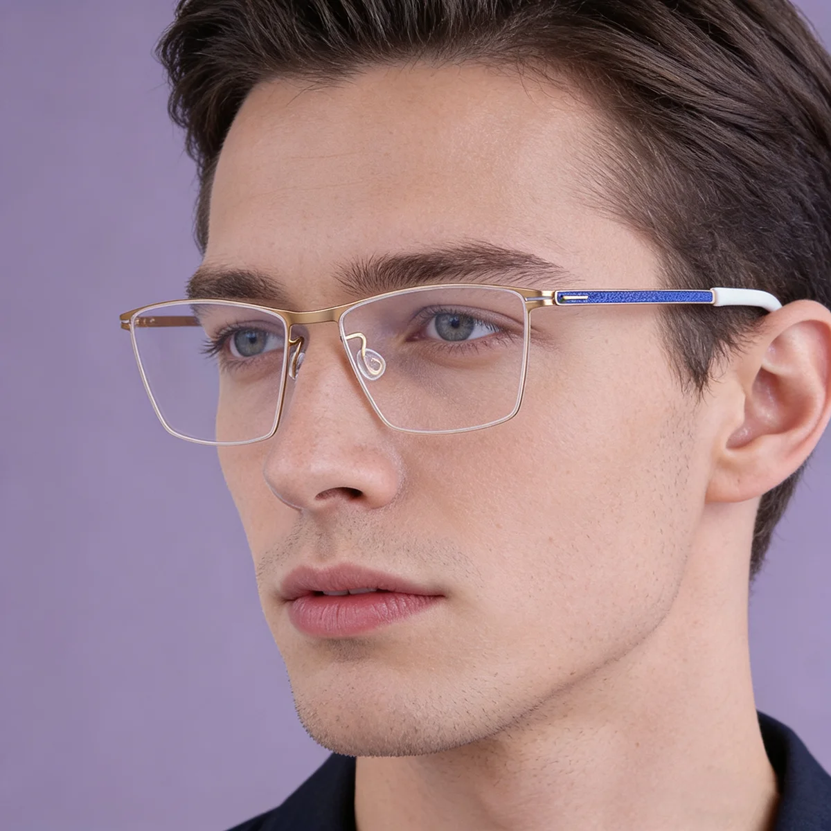 Quality Men Square Luxury Glasses Frame Ultralight Thin Rim Titanium Eyeglasses Fashion Women Shinny Eyeglasses Spectacles V460