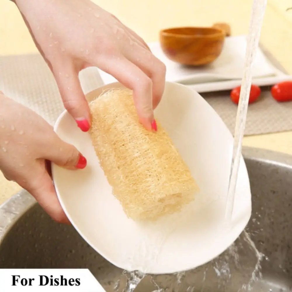 Natural Loofah Luffa Sponge Long Non-stick Dishwashing Artifact Ecological Planting Good Absorbency Dish Towels Bath Kitchen