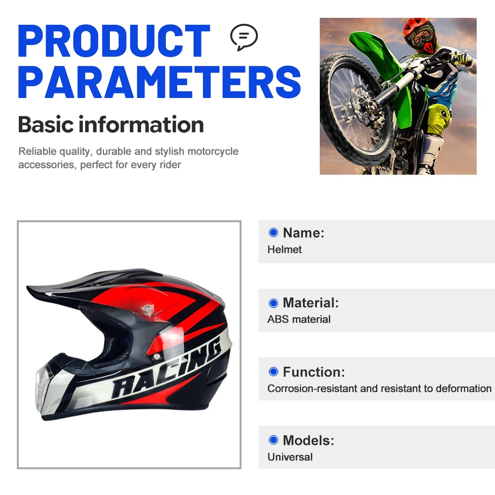 Off Road Motorcycle Helmet Motocross Downhill Racing DOT Approved - ATV Dirt Bike Riding Helmets for Men Women Adults
