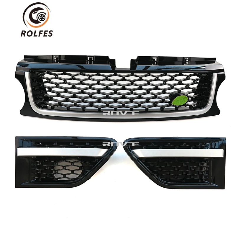 

ROLFES Car Front Bumper Grille Grill Air Flow Vent Fender Kit Replacement For Land Rover Range Rover Sport 2010-2013 L320