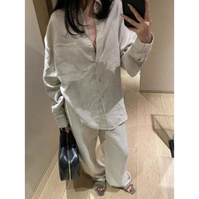 Old Money Wind Shirt Set Women's Spring and Summer 2026 Leisure Vacation Lazy Wind Loose Sunscreen Two-piece Set
