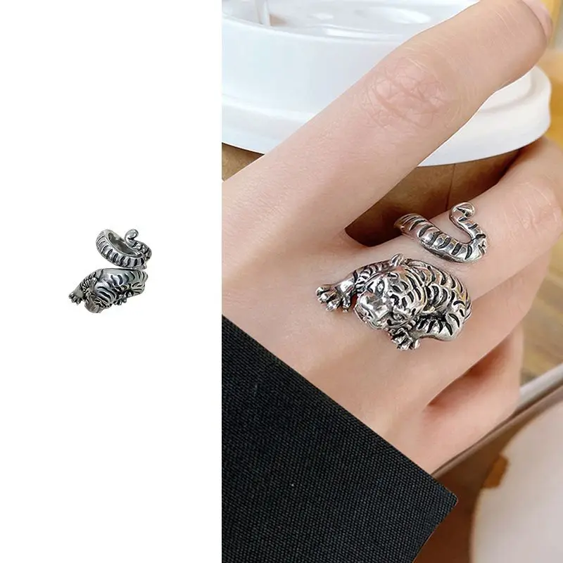 Damo Rings Vintage Animal Chinese Zodiac Ring Tarnish Free Jewelry Waterproof Butterfly Koi Fish Owl Snake Dog Rings Luxury Ring