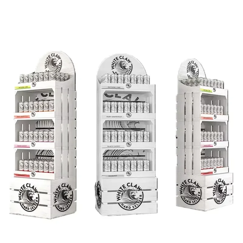 New arrivals of modern-style birch beer beverage bottle display racks for floor racks in grocery stores