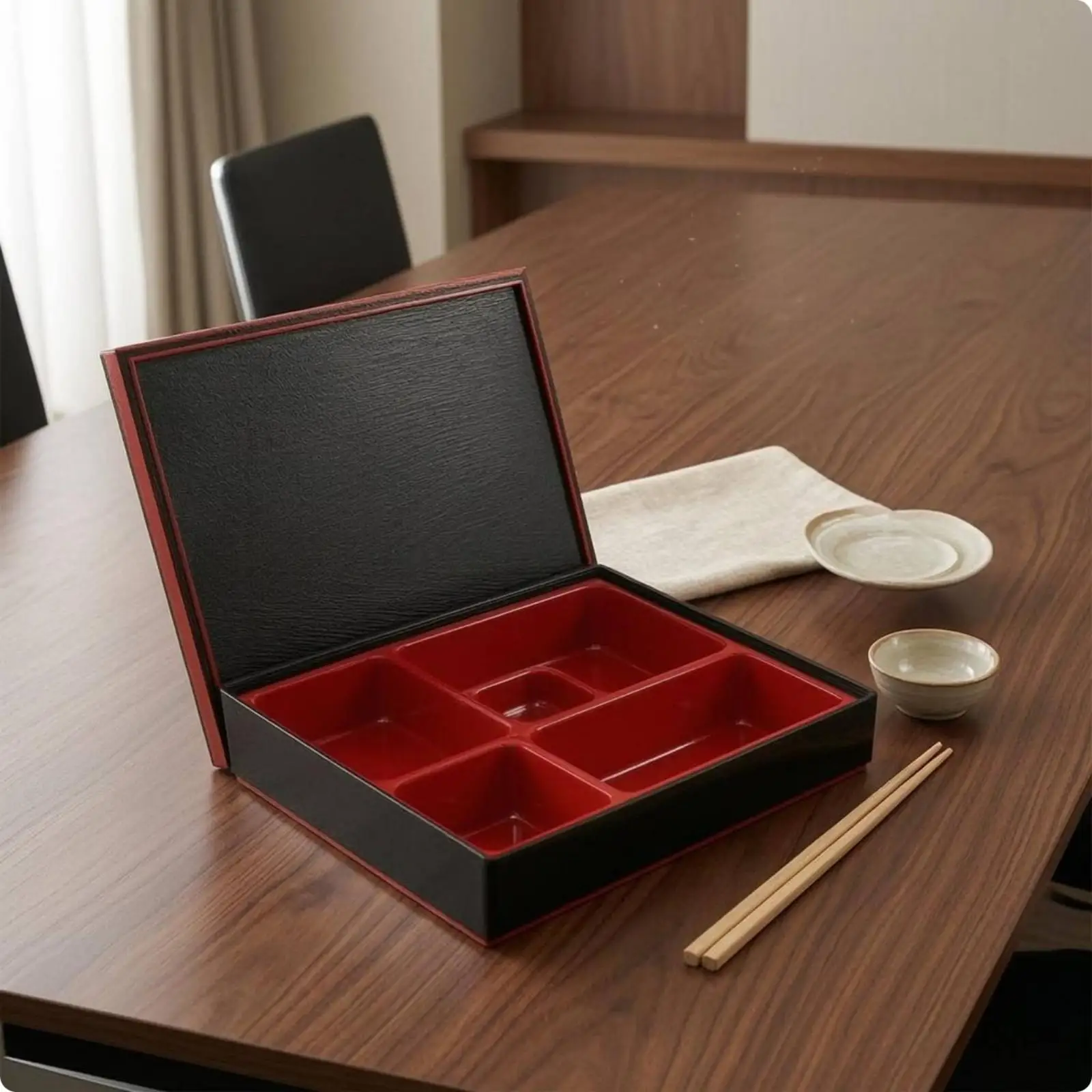 Multi Compartment Contain Plastic Bento Lunch Box Five Compartment Food Storage Container with Lid for School Office