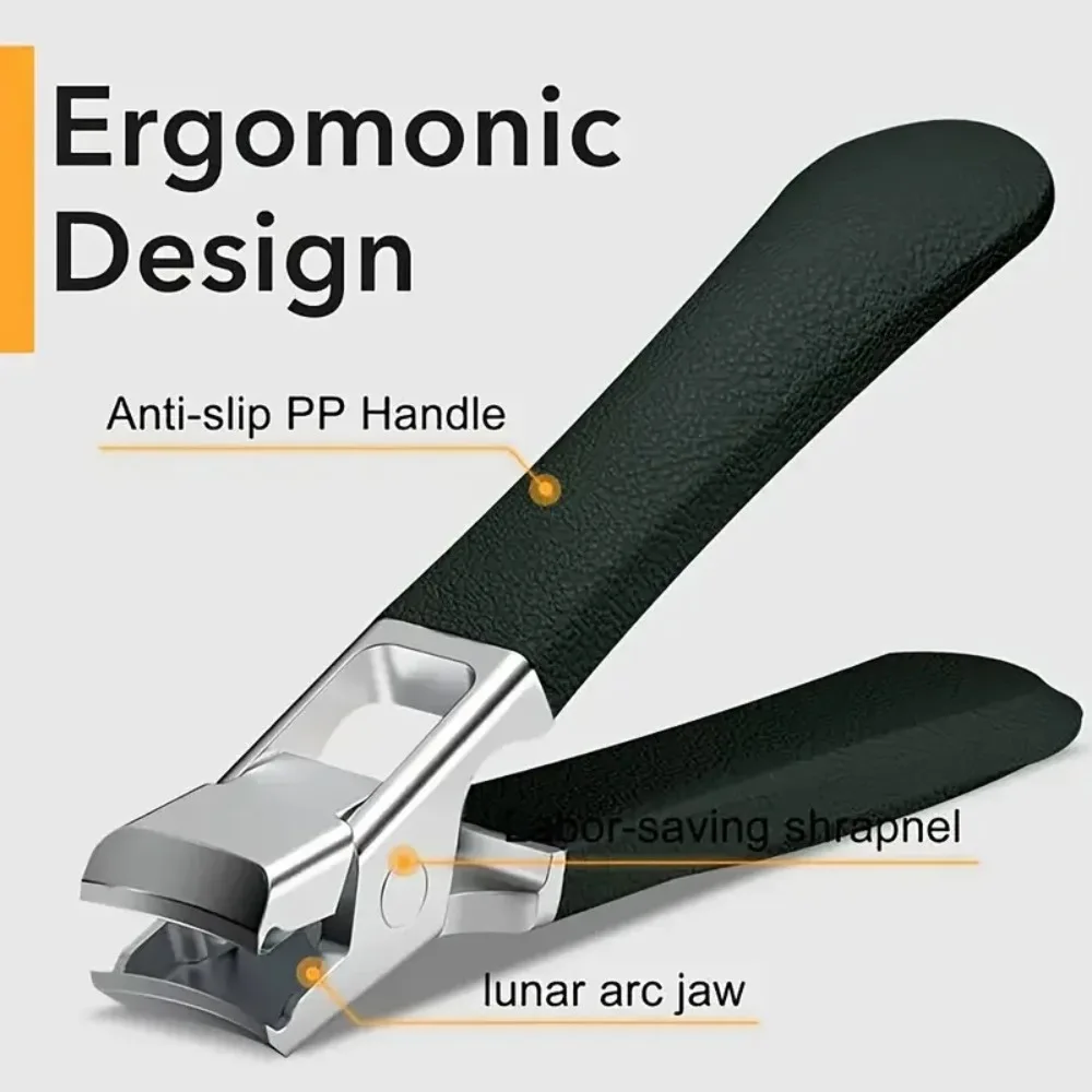 مقصات من الفولاذ المقاوم للصدأ بغطاء مضاد للرذاذ ، آلة تشذيب الأظافر الحادة ، أدوات تجميل الأظافر ، الأظافر السميكة ، الجديدة