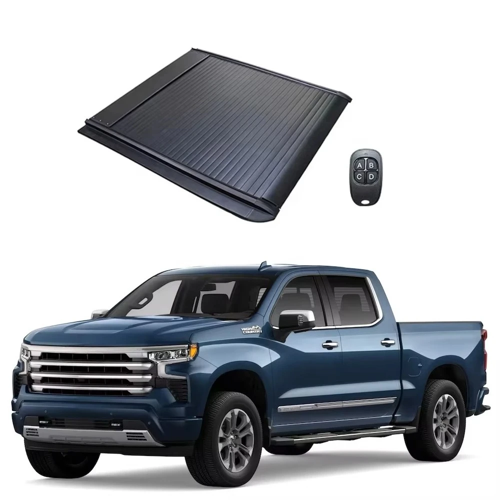 silverado Truck Bed Cover Hard Aluminum Electric Retractable Tonneau Cover