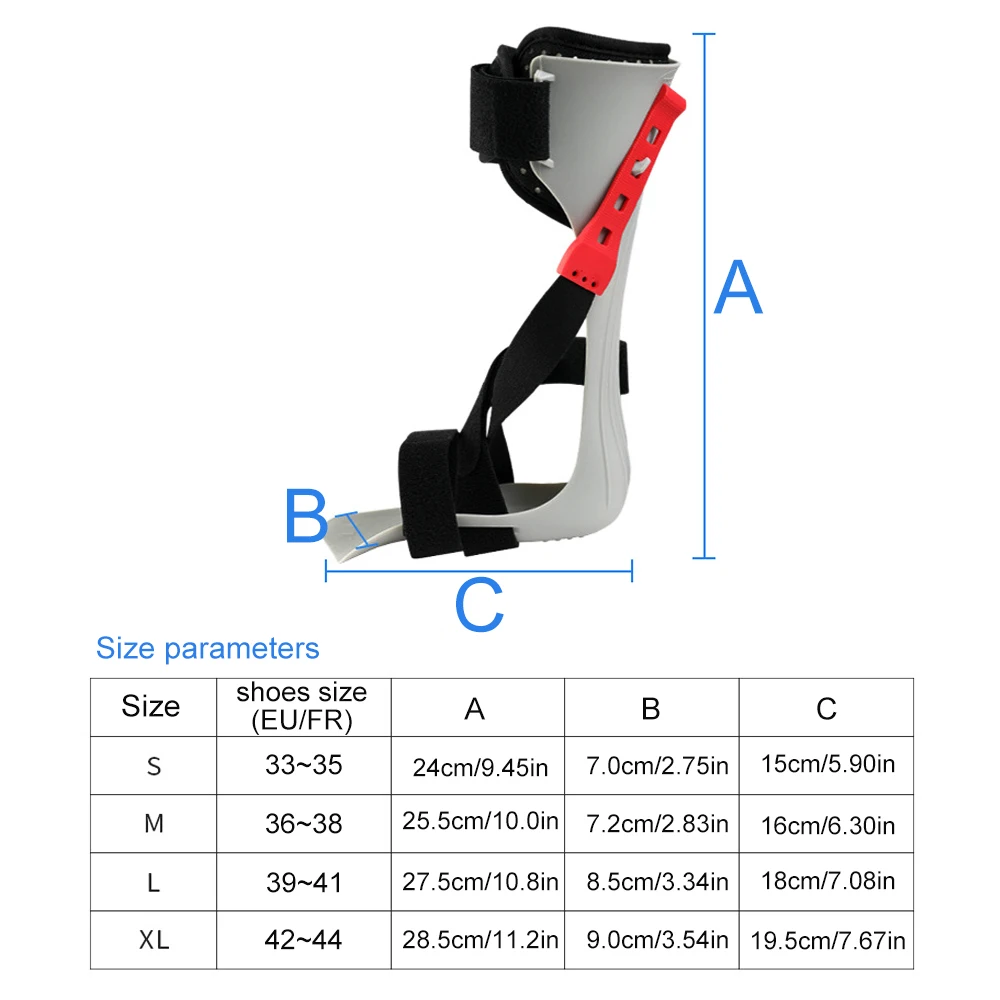 RGGMQQ 1PCS AFO Foot Drop Brace Splint Ankle Foot Orthosis Walking with Shoes or Sleeping for Stroke Hemiplegia