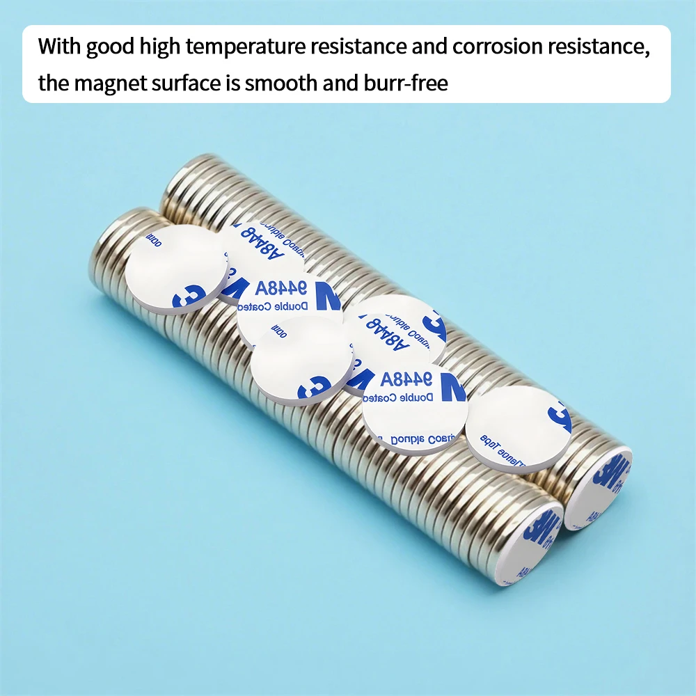 15x2mm Super Powerful Round Neodymium Magnet  With double-sided adhesive Magnet N35 Strong Permanent Magnetic imanes
