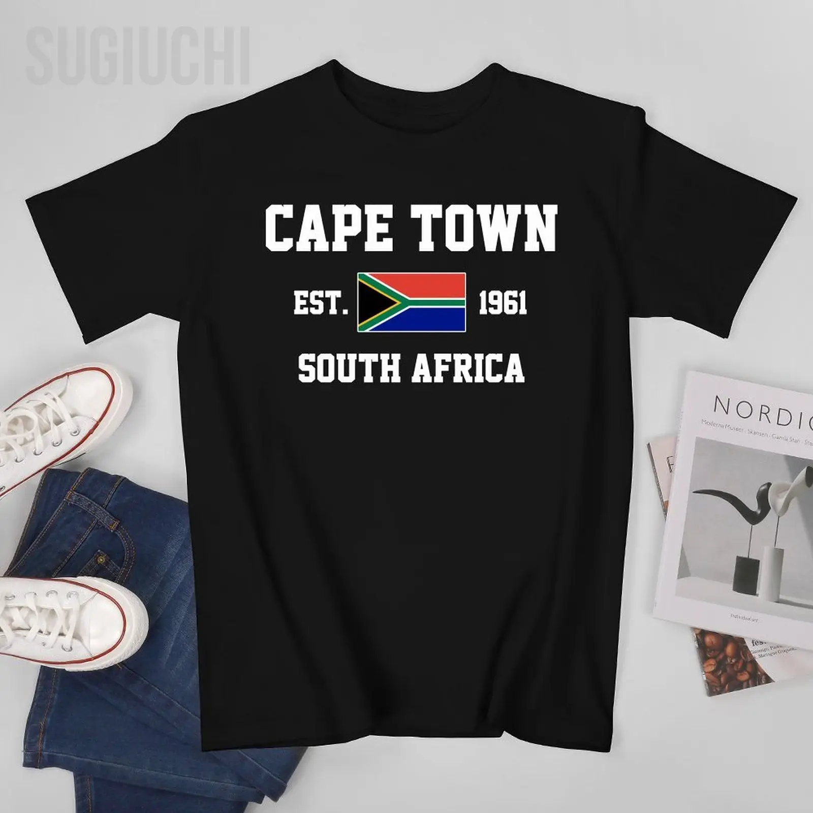 Patriotic Flag South Africa EST.1961 Cape Town Men Tshirt Tees T-Shirt O-neck T Shirts Women Boys Clothing 100% Cotton