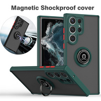 NEW Magnetic Matte Case For Samsung Galaxy S24 S23 S22 S21 S10 Ultra FE A51 52 71 72 ShockProof Ring Holder note10 20 Cover Full