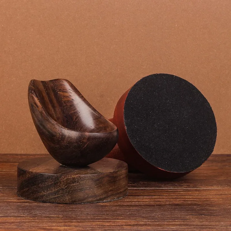 Tobacco Pipe Wooden Holder Rosewood / Ebony Wood Single Rack Stand Base Spoon Shape Display Stand