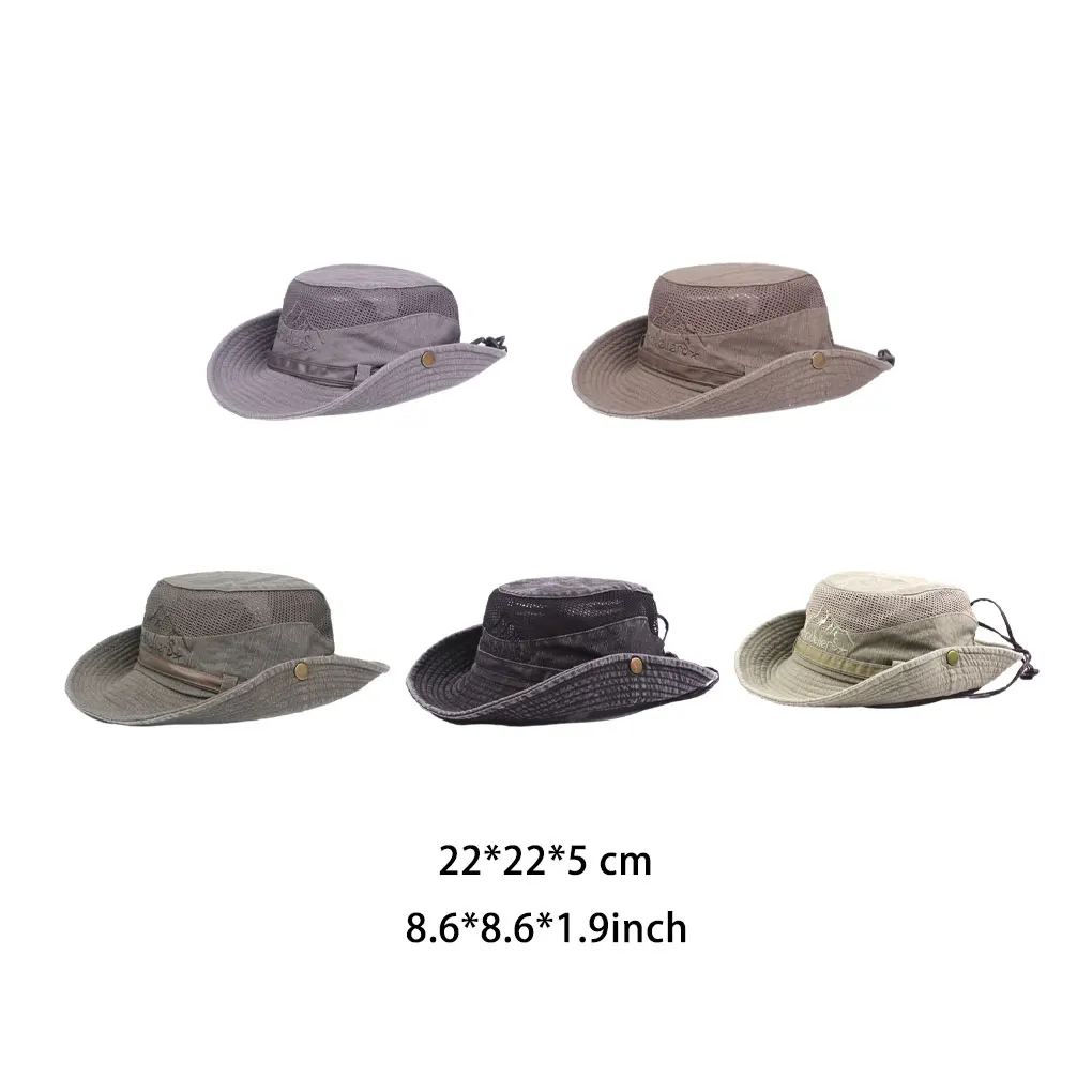 Women Fisherman Hat Adjustable Wide Brim Cap Casual Style Bucket Hats