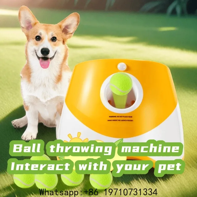 

Dog Launcher Automatic Dogs Chase Toy Tennis Throwing Pinball Machine Fun Interactive Throw Rechargable Catapult USB Charging