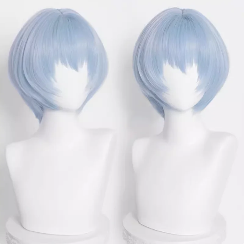 

Парик для косплея Аниме Eva Ayanami ei 30 см, Голубые короткие волосы, термостойкий синтетический фотореквизит