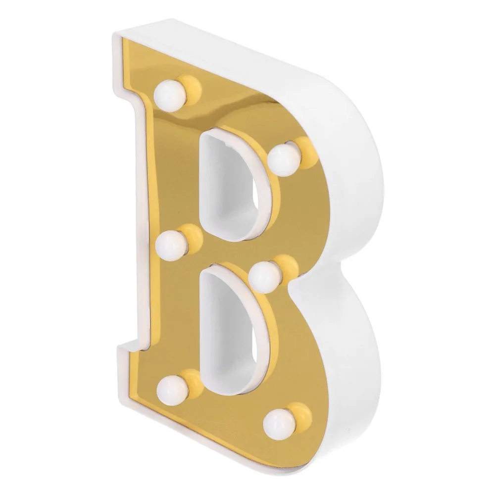 Letter B Shaped Alphabet Letter Lamp Warm White Light 6 LED Letter Light Tabletop Or Wall Mount Battery Powered LED Letter Lamp