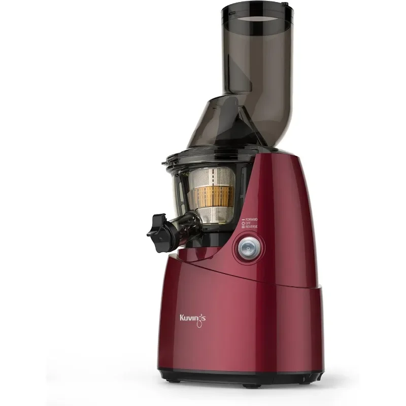 Kuvings Espremedor lento inteiro sem BPA vermelho B6000P com fabricante de sorbos, conjunto de ferramentas de limpeza, tampa inteligente e livro de receitas