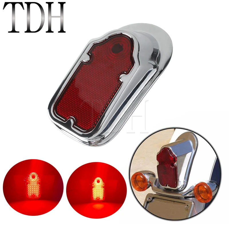 

Motorcycle Tombstone Brake Tail Light Signal Lamp For Harley Touring Softail Chopper Bobber Cafe Racer Custom Rear LED Taillight