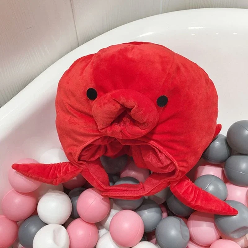 الأخطبوط قبعة حيوانات البحر للبالغين والأطفال ، لعبة محشوة من القطيفة الناعمة ، غطاء رأس ، مهرجان تأثيري ، زي الحزب ، صور الدعائم ، الإبداعية ، لطيف