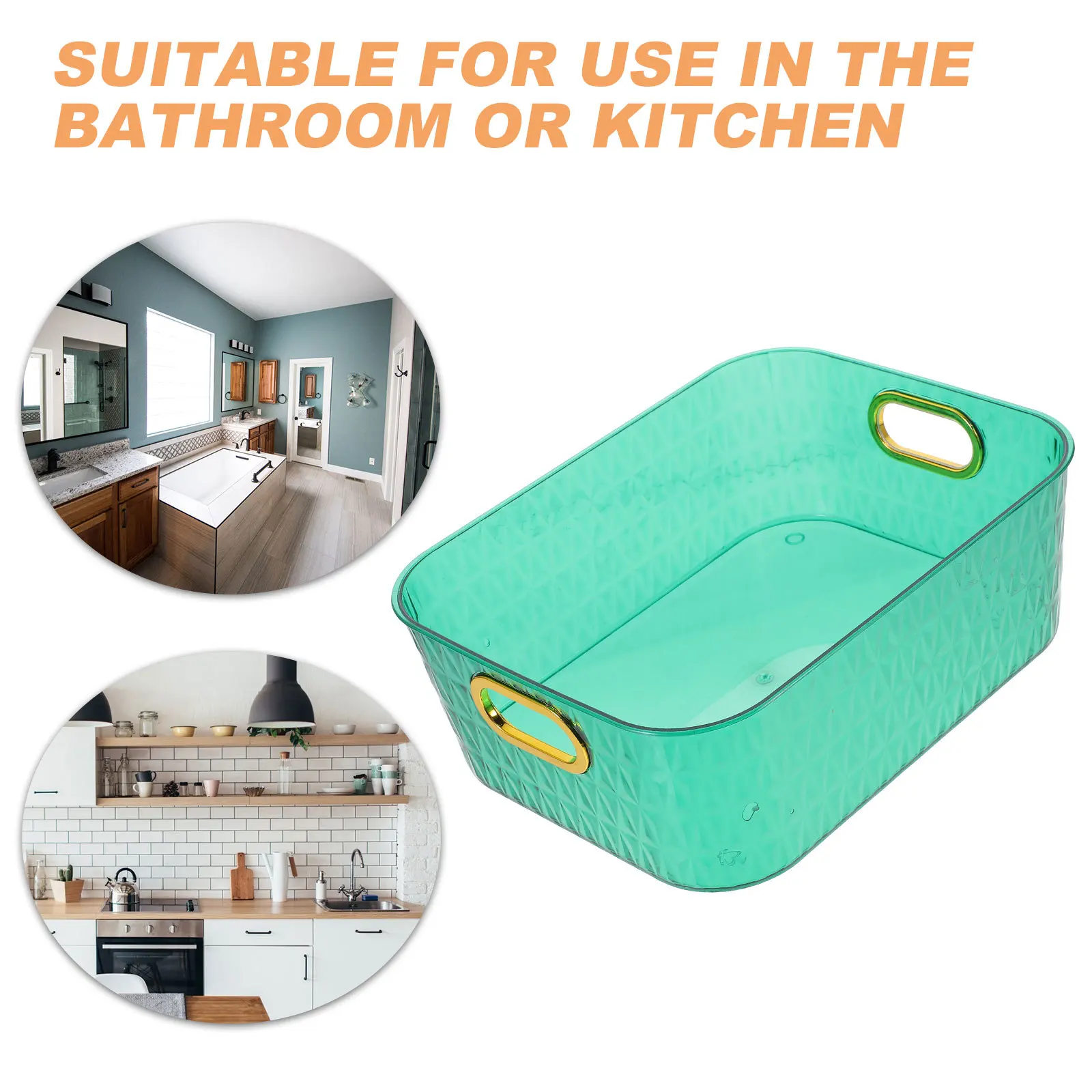 

Storage Box Transparent Large Capacity For Bathroom Kitchen Desktop Makeup Organizer Vanity Sundries Tray