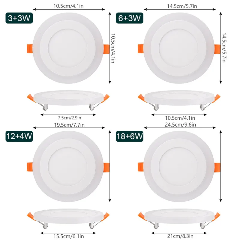 Color Changeable LED Downlight 6W 9W 16W 24W Round Square Recessed LED Ceiling Downlight RGB With Remote Control AC110V 220V