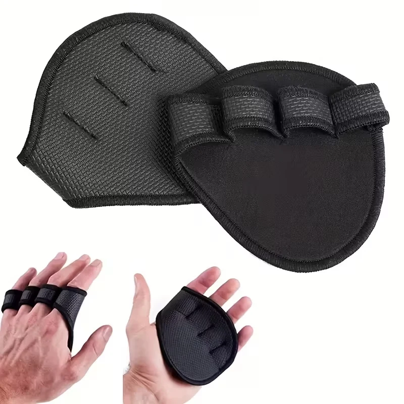 1 Paar Halbfinger-Fitness-Trainingshandschuhe, Handflächen-Hantelgriffpolster für Gewichtheben und Fitnesstraining