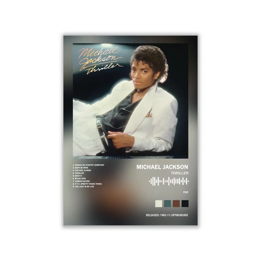 Michael Jackson Poster, Musikalbum-Cover für Zimmer, Leinwandgemälde, Kunstdruck, Heimwanddekoration, Bild, Geschenk