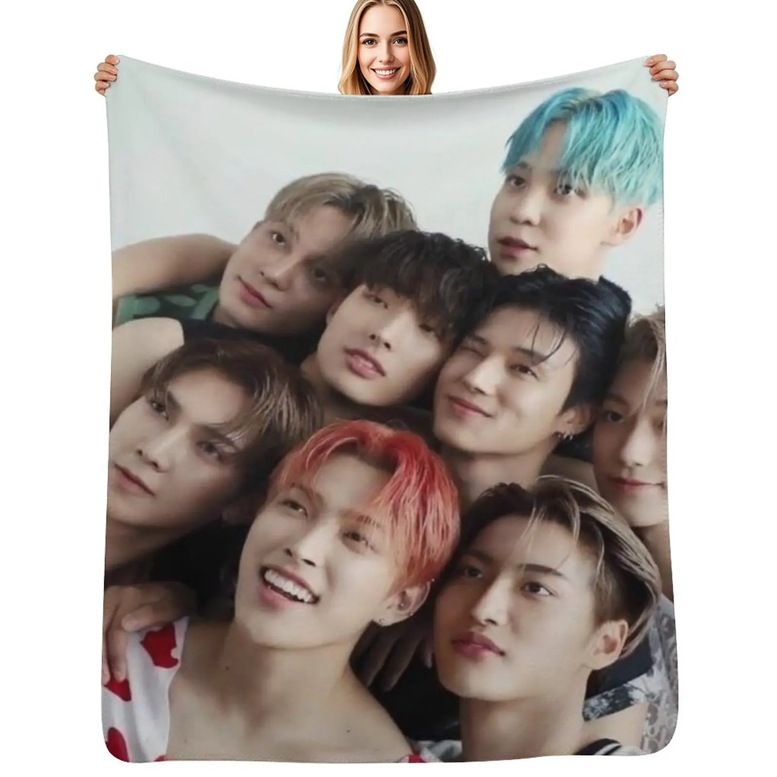 

Ateez Throw Blanket Moving Flannel warm for winter Soft Beds Blankets