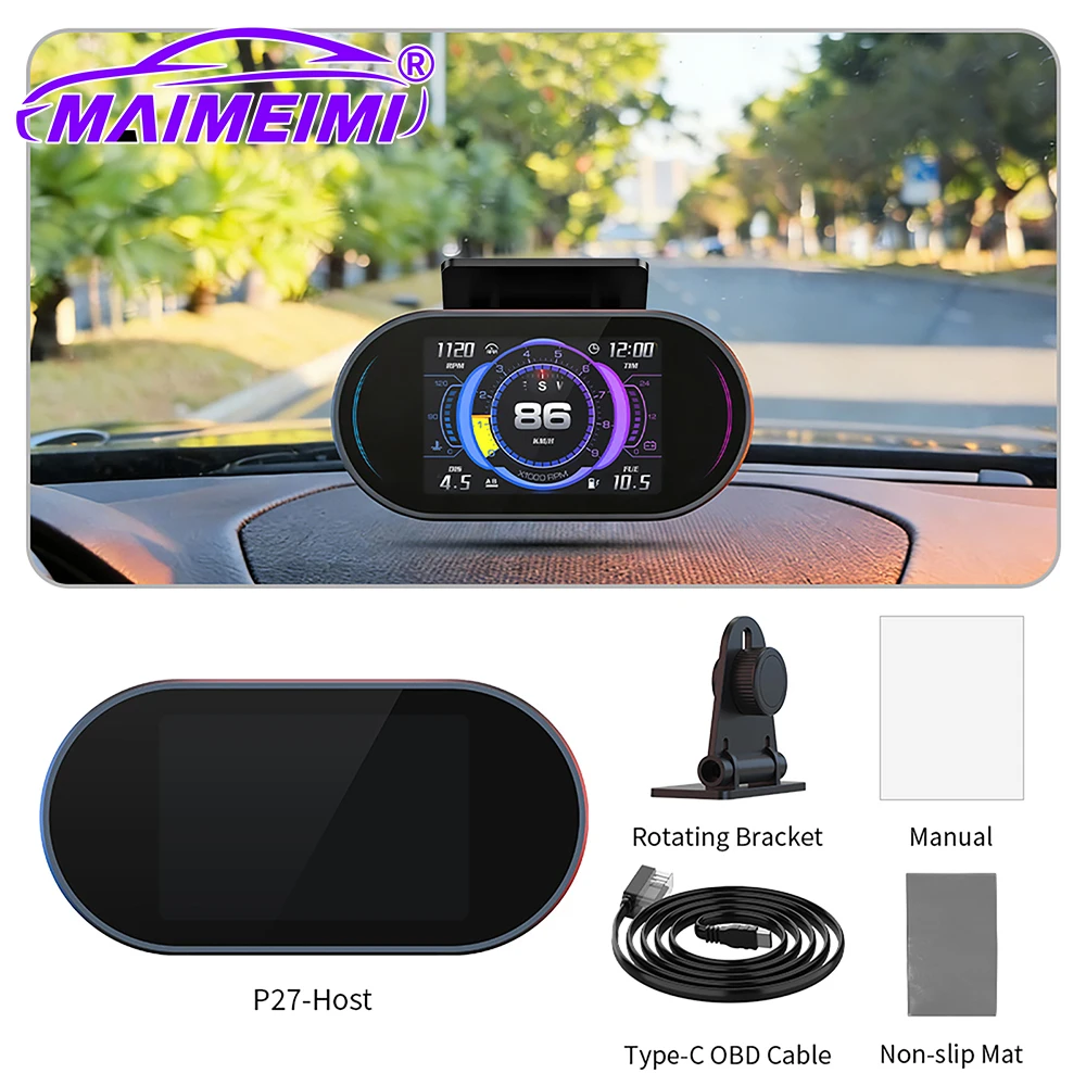 

OBD2 HUD: Бортовой компьютер с ЖК-дисплеем, показывающий расход топлива, температуру воды, скорость, проекционный дисплей