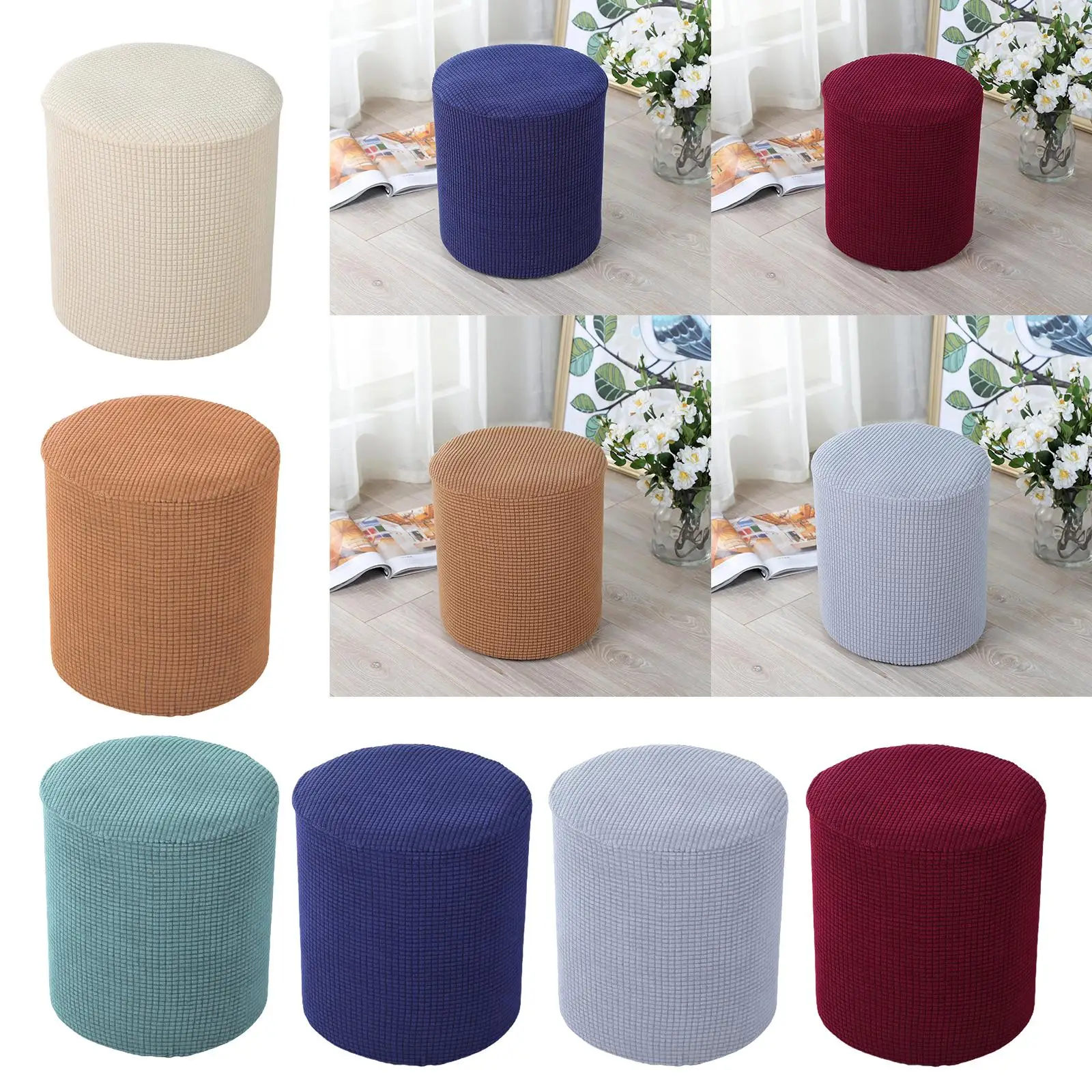 Shape Shape Shape Cover for Footrest, Stool Protectors, Elastic Bottom Elastics, Textured