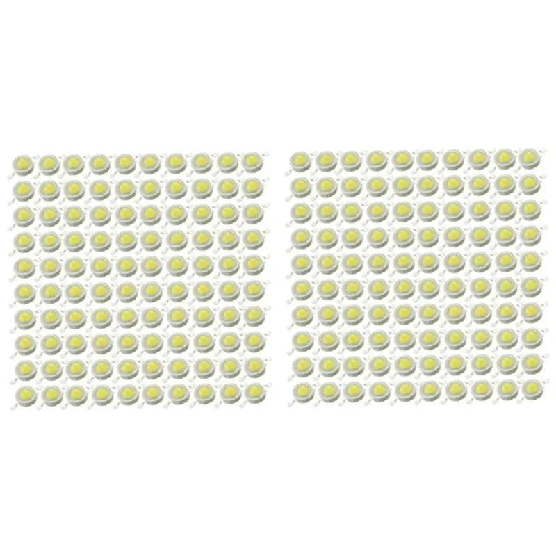 200Pcs LED Beads Natural White LED Light 1W High Power Lamp Chip 4000K LED Chip