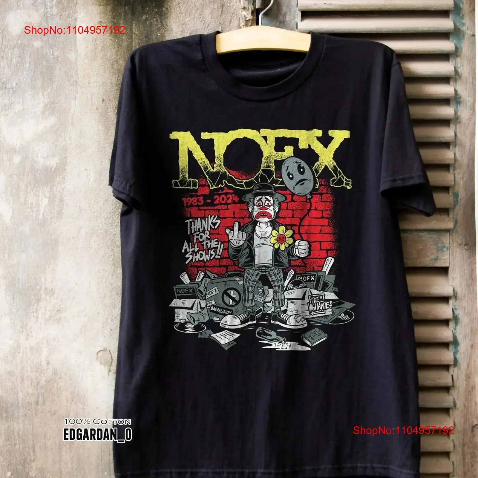 

Nofx Thank For All The Shows Black T shirt Size S 5XL vintage Washed fashion Slightly Stretched homme designer clothes Casual