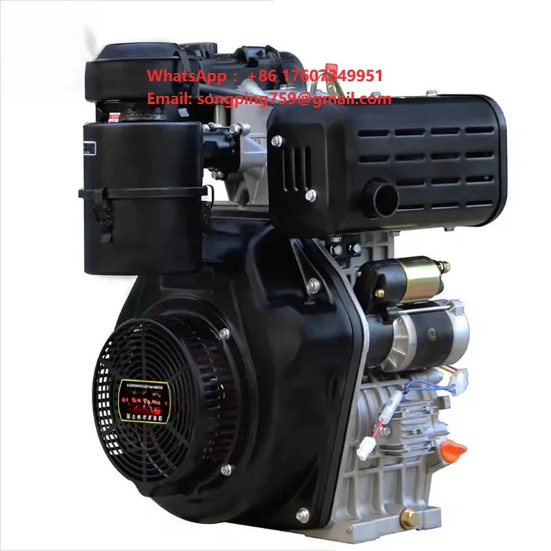 198FAE Electric Start 16 HP Single Cylinder Air-Cooled Diesel Engine with 9L Displacement New Condition Small Machinery Engines