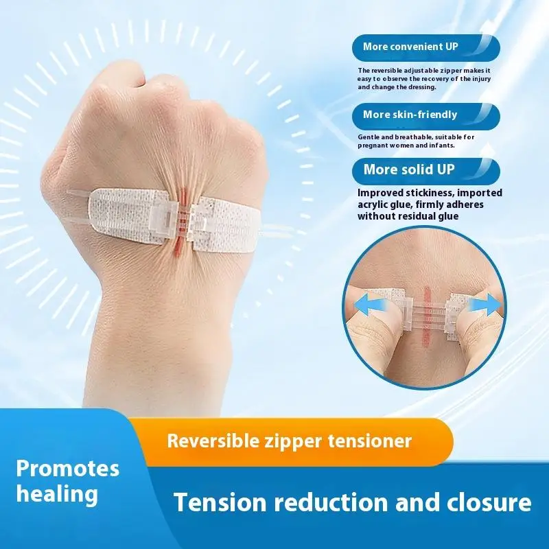 Outdoor Portable Zipper Tie Closure Patch Zipper Band-Aid Wound Fast Suture Hemostatic Patch First Aid Tool