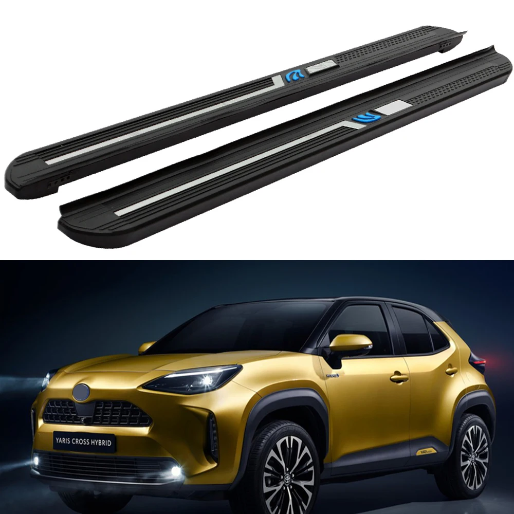 2Pcs Fixed Running Board Side Step Pedals Nerf Bar Fits for Yaris Cross 2020-2023