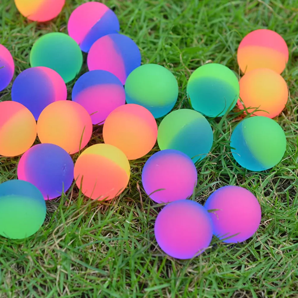 24 قطعة 32 مللي متر كذاب الكرة قسط مطاطا الاطفال مشرق مزدوج اللون العائمة اللعب كرة القفز للأطفال النشاط في الهواء الطلق #2