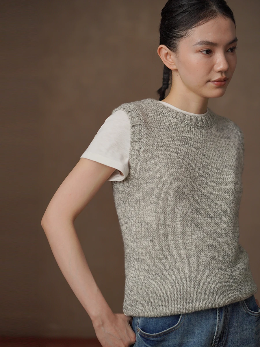 

Женский вязаный топ Hacikis Miss с круглым вырезом, многослойной текстурой и эффектом утолщения, повседневный, тонкий, для весеннего сезона