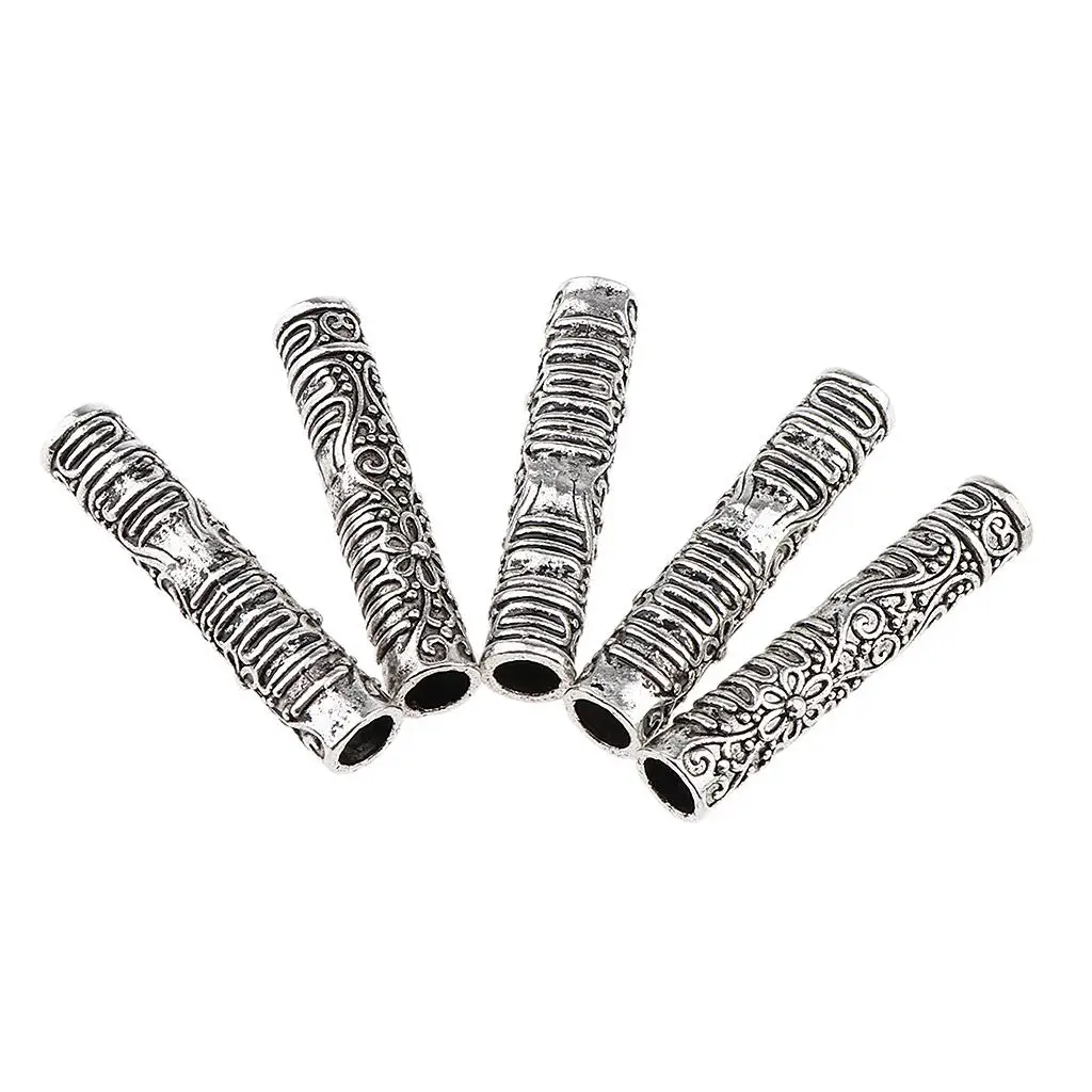 Long Tube Hair Cuffs Braids Beads Unisex Ponytail Beads Bulk Hair Styling Clasp Accessories for Exotic Hairstyles