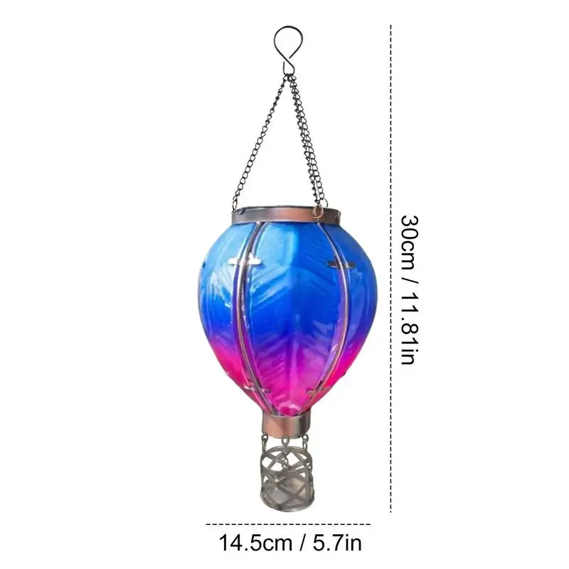 Solar Powered Hot Air Balloon Solar Garden Lantern Flickering Flame Decorative Garden Light Hot Air Balloon Decor for Garden image 6