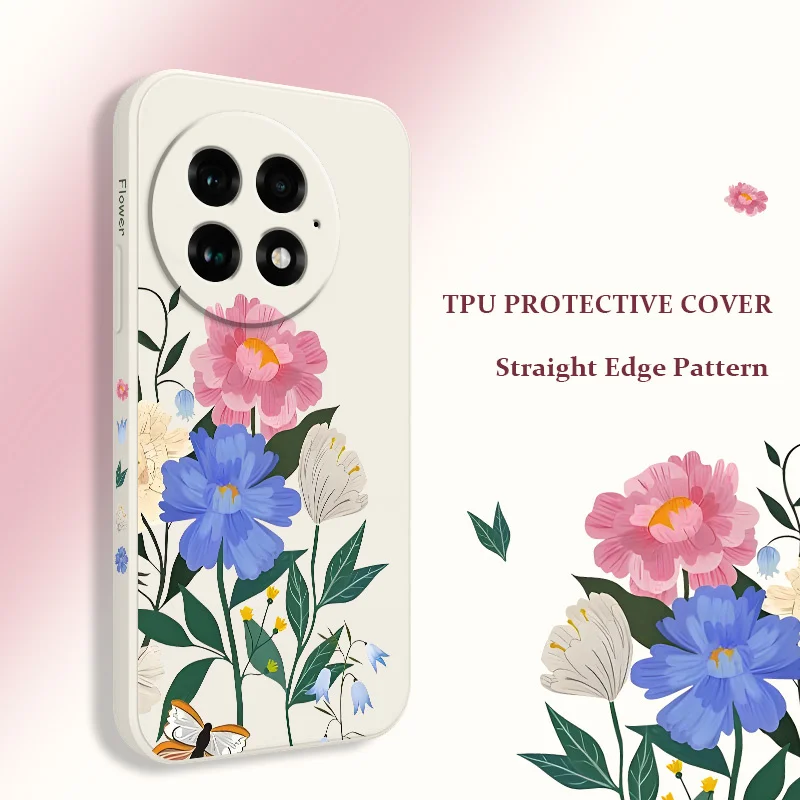 

Beautiful Flowers Phone Case For Oneplus 13 13R 12 12R 11 11R 10 10R 10T 9R 9RT 9 8T 8 7 7T Pro Liquid Silicone Cover