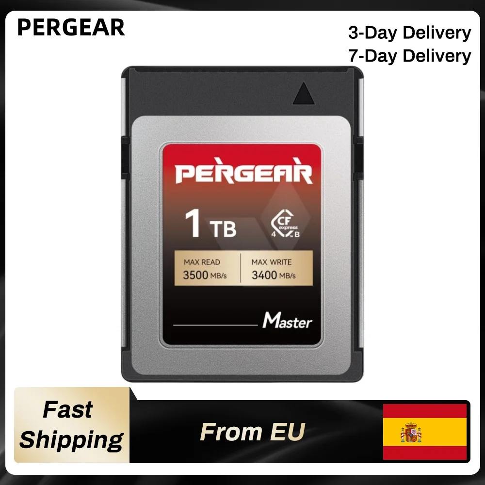 PERGEAR CFexpress 4.0 Tipo B Scheda di memoria 3500 MB/S Velocità di scrittura 3400 MB/S Velocità di lettura 8k RAW Registrazione video Foto