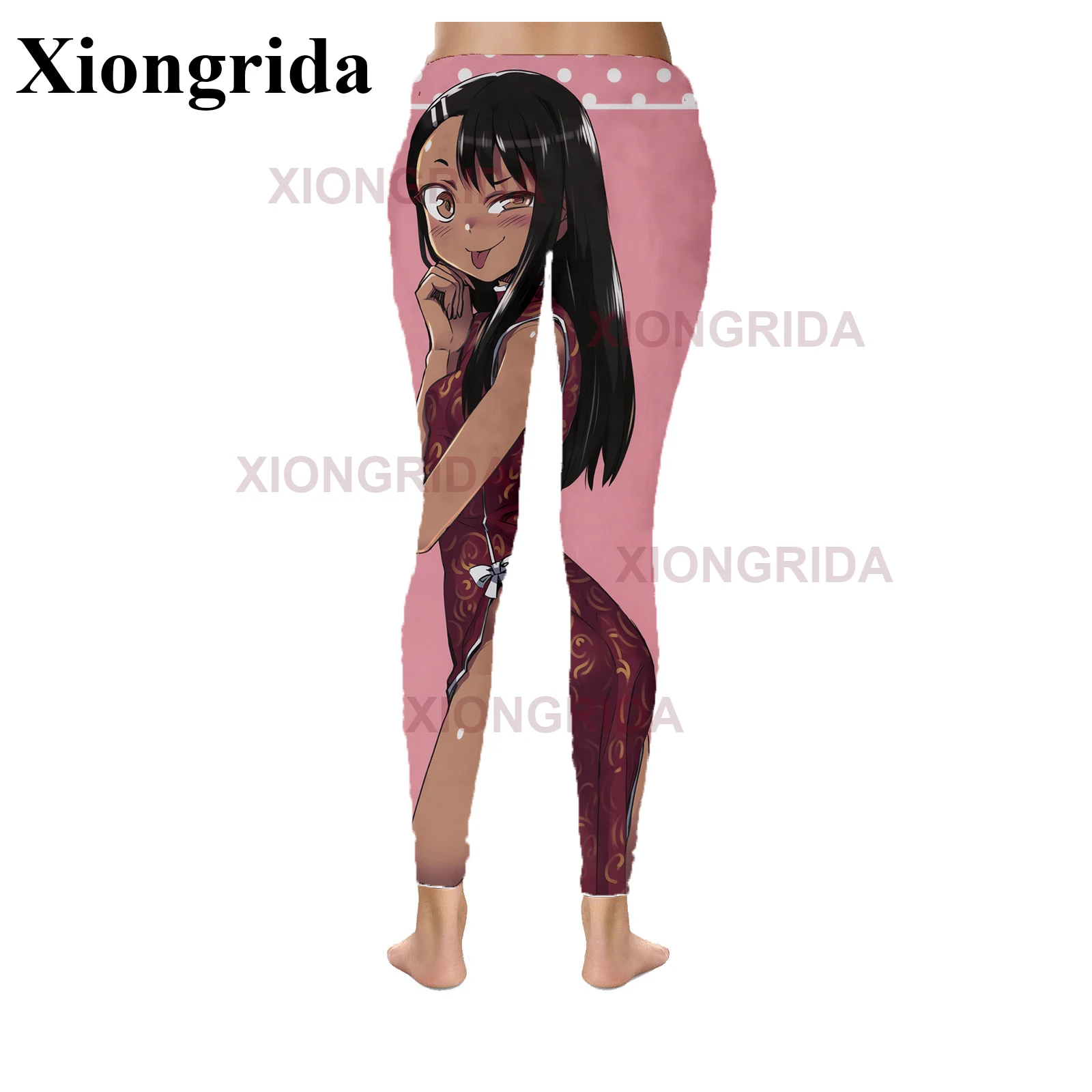 Hentai-mallas ajustadas de cintura alta para mujer, Leggings sexys de Anime, pantalones Kawaii de Nagatoro Hayase, ropa de gimnasio para entrenamiento