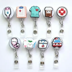 Porta badge retrattile Infermiera Medico Lavoratore medico Uniforme Tasca sul petto Porta carte Porta carte d'identità Accessori