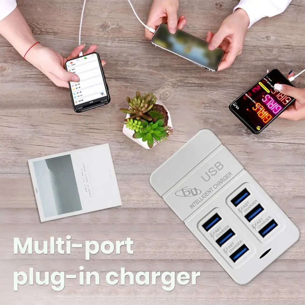 Usb Power Strip Eco-friendly Usb C Charger Station with 6 Ports for Iphone Tablet Headphones Fast Charging for Multi-device