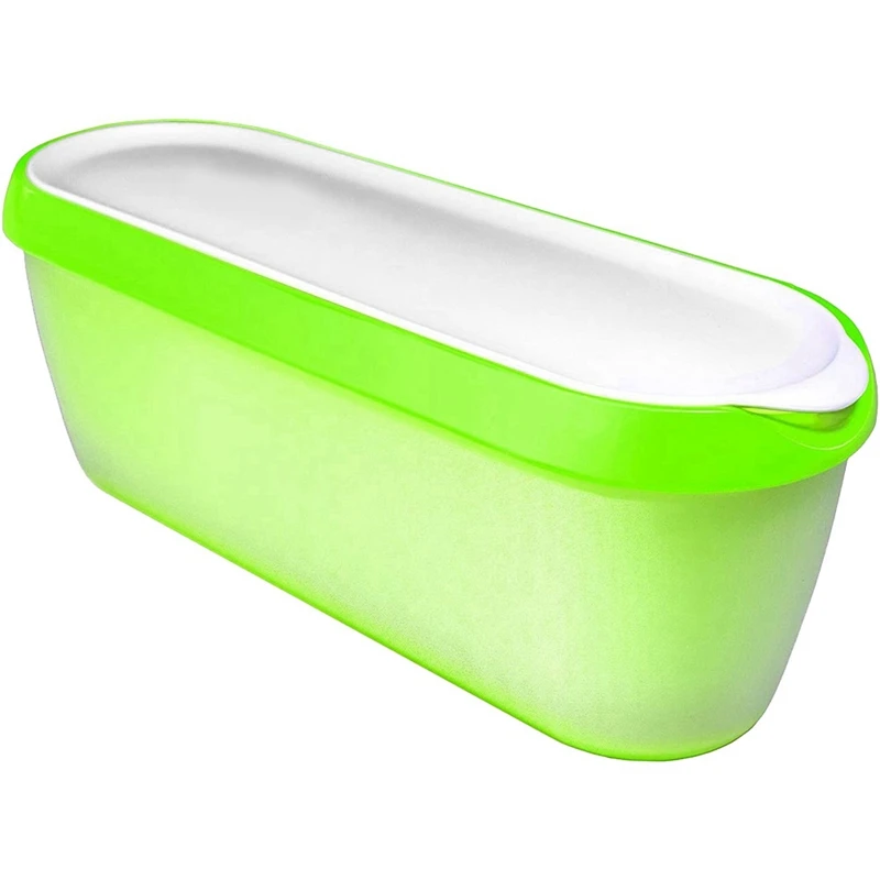 Ice Cream Containers Accessory Component For Ice Cream Reusable Freezer Storage (Green)