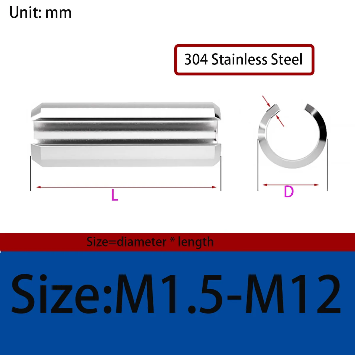 Open Mouth Cylindrical Pin - Hollow Pin Shaft High Precision Industrial Fastener SizesM1.5-M12  Locating Positioning Pin