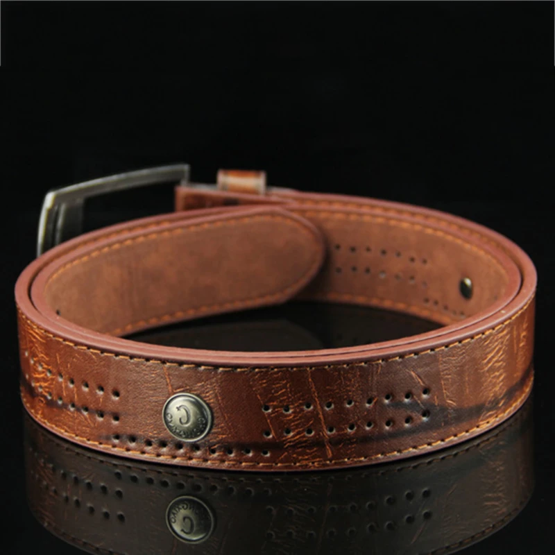 New Leisure Men's Belt Needle Buckle Belt Retro Style Rivet Belt Collocation Pants Fashion Male Waist Strap Pu Leather Waistband