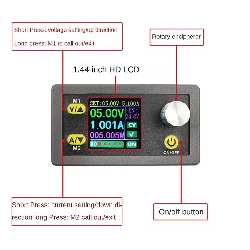 WZ3605E DC DC Buck Boost Converter CC CV 36V 5A Power Module Adjustable Regulated Laboratory Power Supply Voltmeter