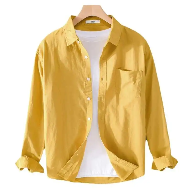 

Men's Long Sve irt Casual Loose Fit Student Sle Sun Protection Treaent Ice Sensation Cotton Blend Travel Suitable